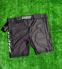 Image 1 of High Waisted Biker Shorts (Black & White)