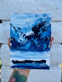 Image 4 of “prussian blue” on gesso board 5 x 7 inches