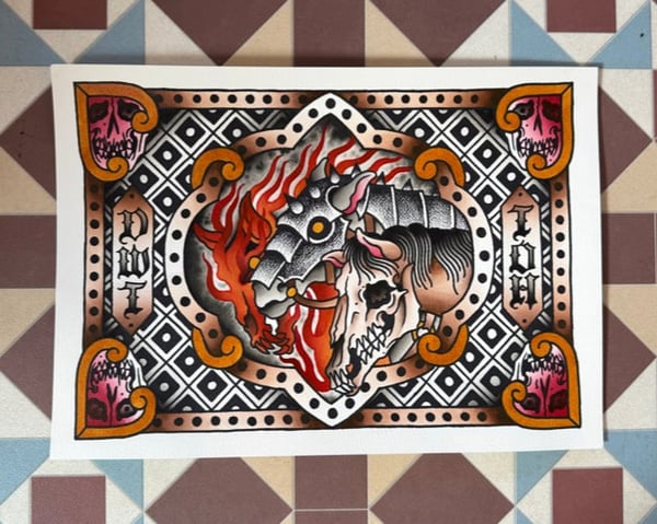 Image of A3 PHARAOS HORSES PRINT