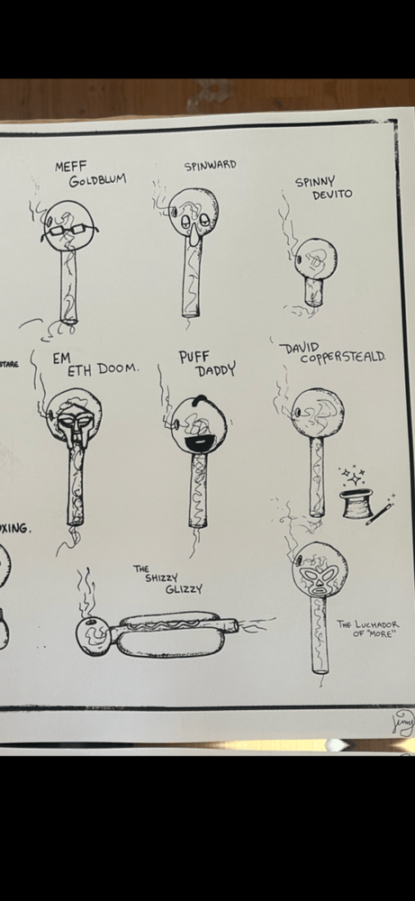 Image of Pipe character screen print poster 18”x24”