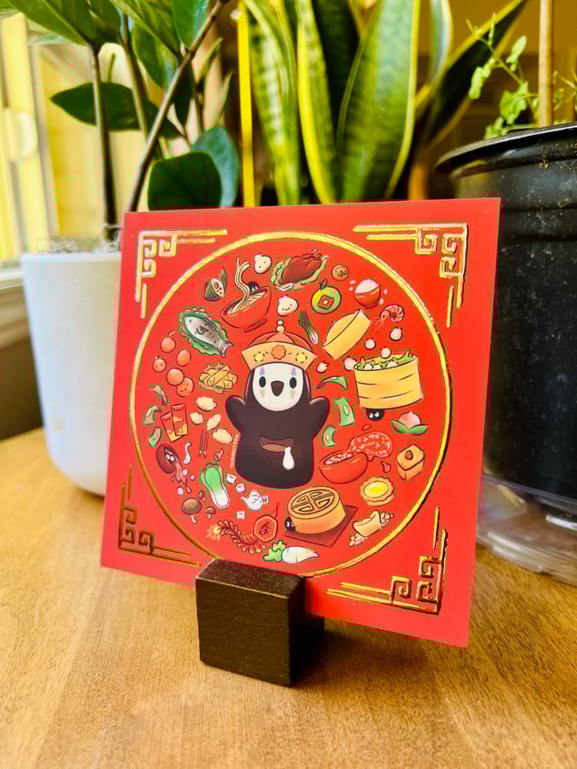 Gold Foil No Face Feast Print