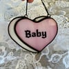 “Conversation Heart” Stained Glass Hanging 