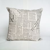 Image of Newspaper print cushion