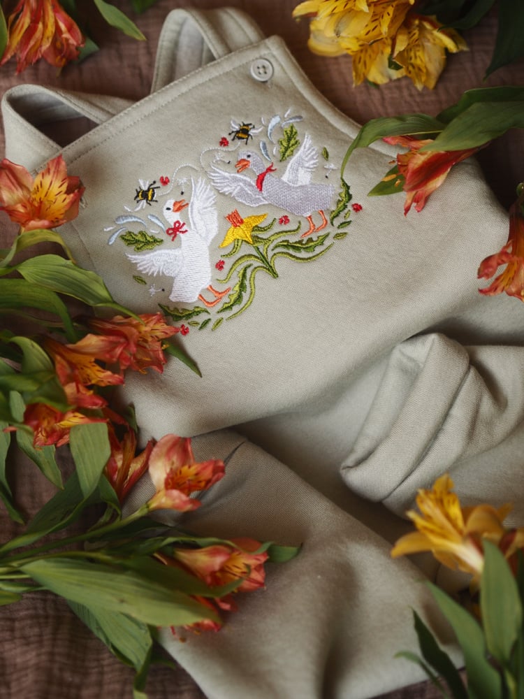 Image of Symmetry in Spring - Sage Green Dungarees