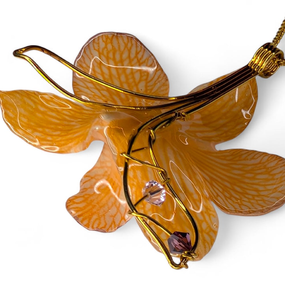 Image of Swarovski Crystal Orchid Pendant