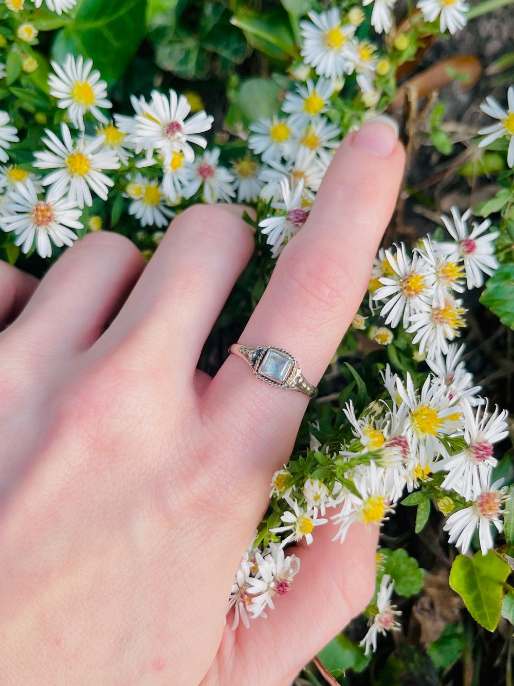 Image of Blue Topaz Princess cut in Silver