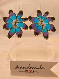 Image 1 of Handcrafted Resin Flower Earrings 