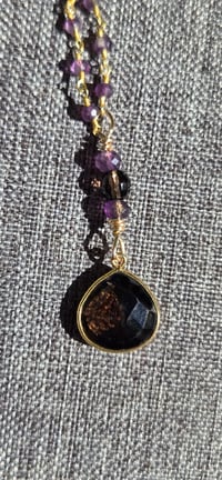 Image 7 of The Sierra Smoky Quarts and Amethyst Necklace