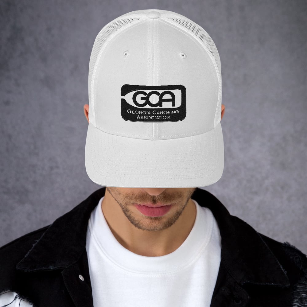 Image of Retro Trucker Cap, black logo