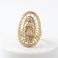 Image 2 of 14K Gold Plated Guadalupe Ring Adjustable Women’s Ring Religious Jewelry Virgen de Guadalupe