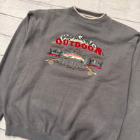Image 2 of Vintage Outdoor Fly Fishing Trout Crewneck - L