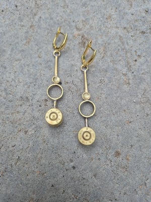 Bullet casings long earrings