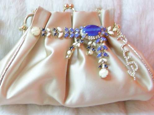 Image of Embellished Satin Handbag