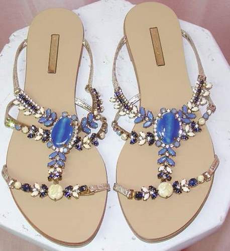 Image of Mario Bologua Jeweled Sandals