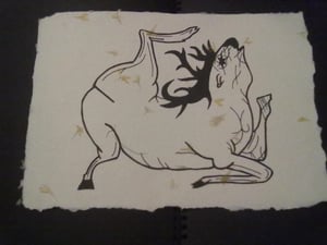Image of Distressed Deer - A4 print