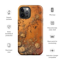 Image 14 of Baroque Goth Inspired Gold and Orange Textured Floral Look Tough Case for iPhone®