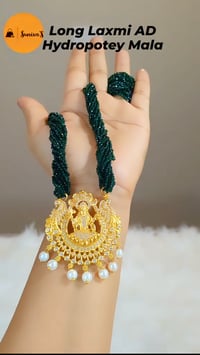 Image 6 of Geeta Long American Diamond Hydrocrystal (Laxmi Temple) Necklace Only