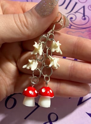 Image of Snake Vertebrae Mushroom Earrings