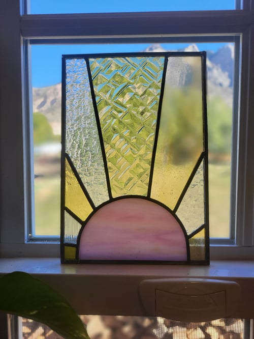 Image of Sunrise mini panel- stained glass