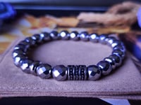Image 2 of Hematite & Lava 3pc Stacked Bracelet Set