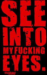 Image 2 of See into my fucking eyes red foil tee