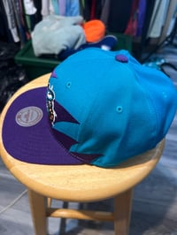 Image 2 of Charlotte Hornets NBA Basketball SnapBack Sharktooth Hat