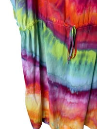 Image 4 of ♻️ UPCYCLED XS/S Short Caftan Cover-Up Dress in Bright Ice Dye