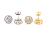 Image 2 of 10mm Hip Hop Round 925 VVS1 Moissanite Earrings 