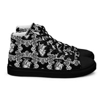 Image 10 of Antique Anatomical Heart Illustration Black/White Baroque Pattern Women’s High Top Canvas Shoes