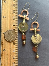 Image 5 of Opal resin earrings (carnelian)