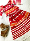 Ready Made Size 12 Retro Stripe 3/4 Sleeve Crop/Rachael Skirt Set with Free Postage 