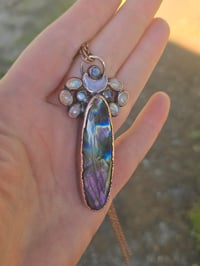 Image 2 of Electroformed labradorite statement necklace