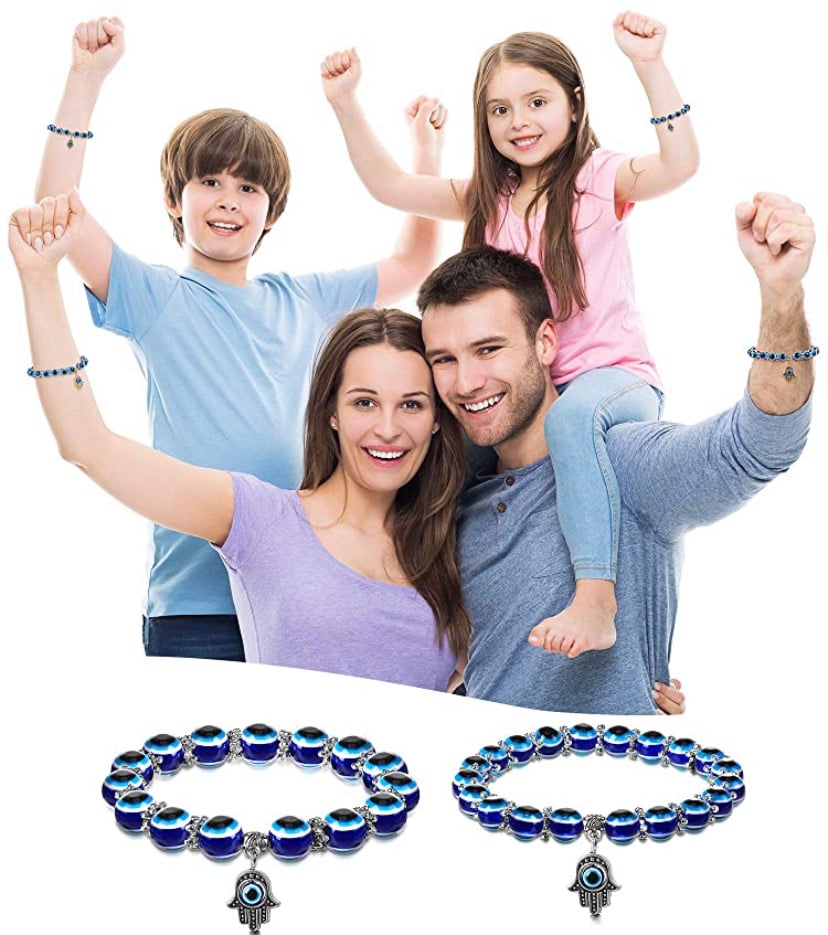 Image of Blue Evil Eye Bracelet for Protection 8mm 10mm