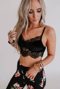 Image 2 of Jesse Velvet and Lace Cami -Black