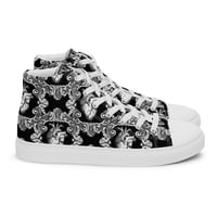 Image 9 of Antique Anatomical Heart Illustration Black/White Baroque Pattern Women’s High Top Canvas Shoes