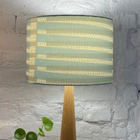 Image 3 of Carlos Blue Stripe 30cm Fabric Lampshade