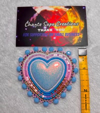 Image 8 of Hand Polished Light Blue Heart Beaded Popsocket 