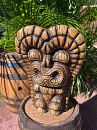 Image 1 of Custom Woodgrain Tiki Loa Tiki Mug - Jungle  Green