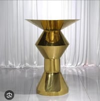 Image 1 of Gold Stainless Steel cocktail luxury tables  for rent only 