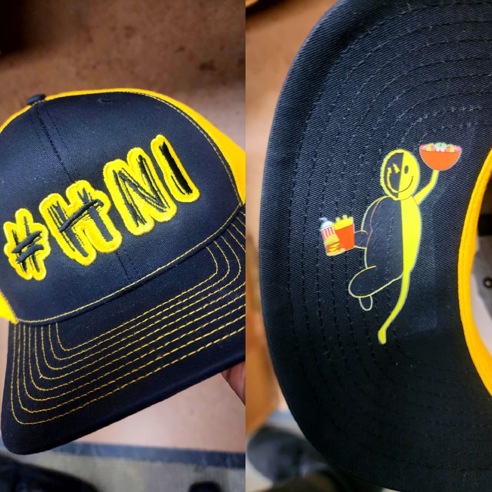 Image of Blk & Yellow "HardNOTImpossible" Trucker Snapbacks