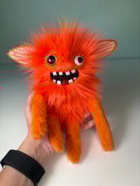 Image 3 of Weighted Happy Monster -  Bright Orange