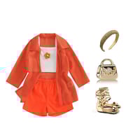 Image 5 of Girl's 3pc Set Tank Top + Jacket + Shorts