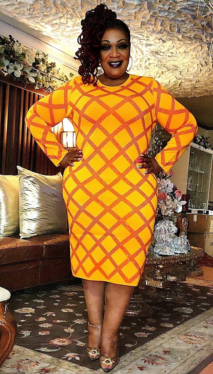 Image of Crystal and knitt dress 1