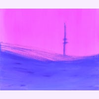 Image 2 of Tv tower - pink, 50x60 cm, mixed technique on canvas
