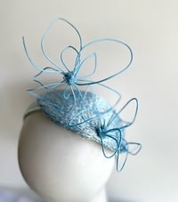 Image 3 of Sky blue headpiece w wired flowers 