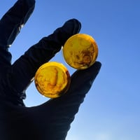 Image 3 of Smoke Plugs - Epoxy Resin - Round - 6mm - 50mm - Amber and Coffee - Custom Plugs for Stretched Ears 