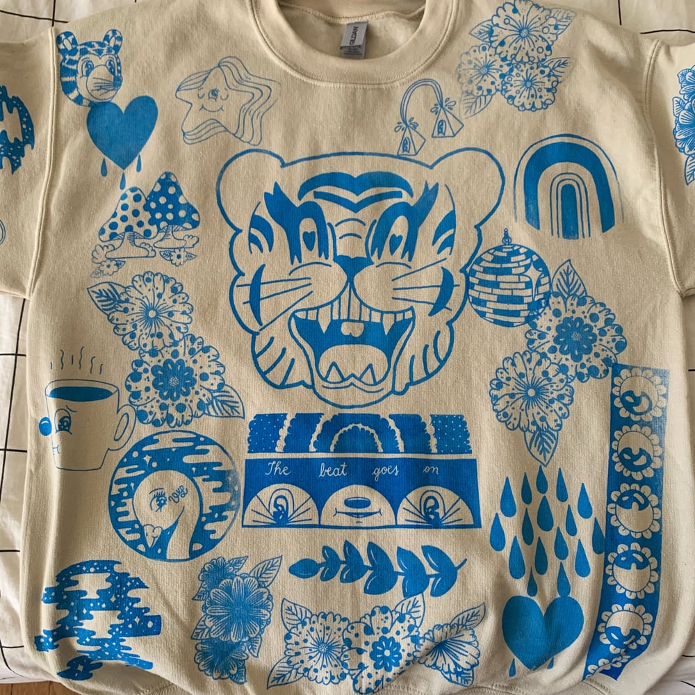 Image of "Love is Blue" crewneck sweatshirt (M)