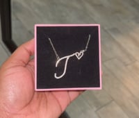 Image 2 of Heart hook  initial name necklace