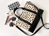 Image 1 of Spotted top handle tote/crossbody