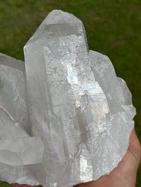 Image 12 of Natural Etched Faced Clear Quartz Points Cluster #2187